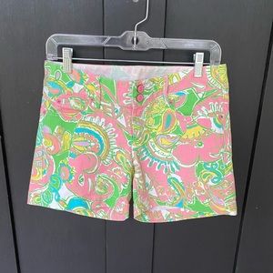 Pink and green Lilly Pulitzer Clifton Shorts—US Size 2
